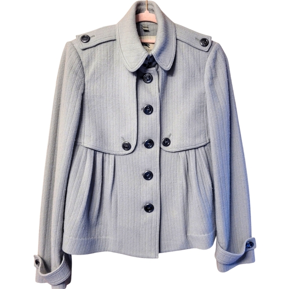 Burberry Jackets & Blazers - Burberry Cashmere Wool Grey Peplum Coat